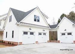 Image result for White Farmhouse with Attached Garage
