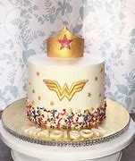 Image result for Wonder Woman Cake Gold Topper