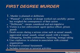 Image result for First Degree Murder