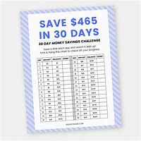Image result for 30-Day Printable Money Saving Challenge Images