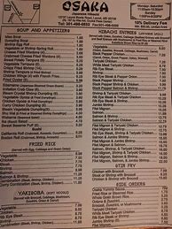 Image result for Osaka Japanese Restaurant Menu