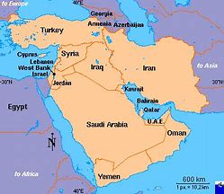 Image result for Regional Map of Middle East