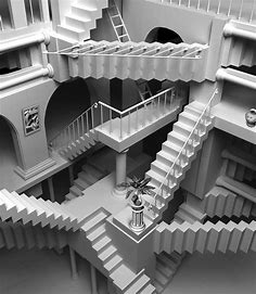 Behang kunst 3D-weergave van geïnspireerde trappen | ToF behang aan je muur