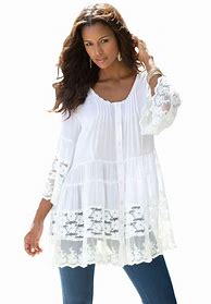 Image result for Plus Size Lace Tunic Tops for Women