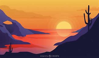 Image result for Sunset Colors Desert Illustration
