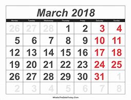 Image result for March 9 2018 Calendar