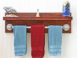 Image result for Rustic Towel Holder with Shelf