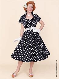 Image result for 50s Style Polka Dot Dress