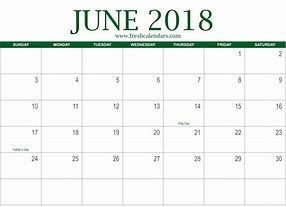 Image result for Free June Calendar 2018 Template