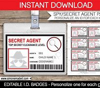 Image result for Printable Spy ID Cards for Kids