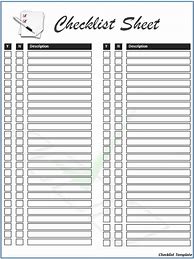 Image result for Checklist Sheet
