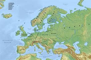Image result for Physical Map of Europe