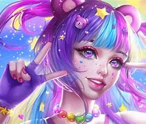 Image result for Anime Girl with Rainbow Eyes