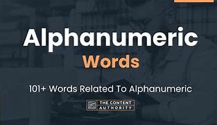 Image result for Alphanumeric Words