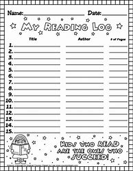 Image result for Kindergarten Monthly Reading Log Printable