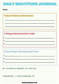 Image result for Daily Gratitude List Sheet Template