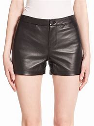 Image result for Black Leather Shorts Slim Fit