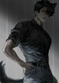 Image result for Black Haired Wolf Anime Boy