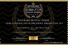 Image result for Best Feature Film Gold Certificate
