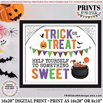 Image result for Trick or Treat Help-Yourself Self Sign