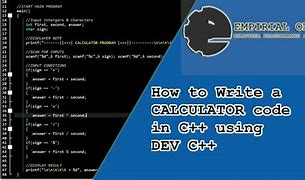 Image result for C++ Calculator Code