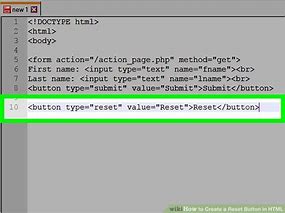Image result for How to Use Reset Button in HTML