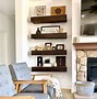 Image result for Floating Shelves Next to Fireplace