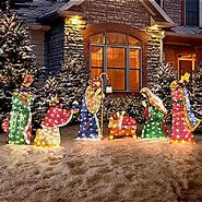Image result for Outdoor Nativity Light Display