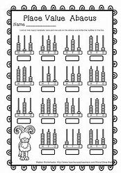 Image result for Place Value Abacus Worksheet