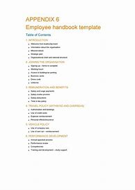 Image result for Employee Handbook Table of Contents Sample