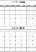 Image result for Blank June and July Calendar