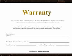 Image result for Product Warranty Template Word