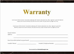 Image result for Warranty Template