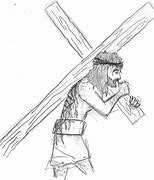 Image result for Jesus Carrying the Cross Black and White