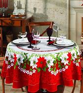 Image result for Round 120 Inch Christmas Tablecloth