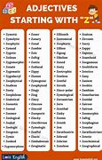 Image result for Describing Words Starting with Z