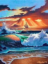 Image result for Cartoon Mountain Sunset