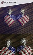 Image result for Rhinestone American Flag Earrings