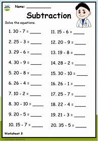Image result for Sample Subtraction for Grade 1