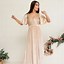 Image result for V-Neck Satin Bridesmaid Dresses Champagne