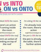 Image result for Into and onto Difference