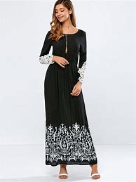 Image result for Long Black Casual Dress with Sleeves