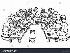 Image result for Last Supper Clip Art Black and White