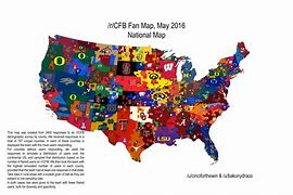 Image result for College Football Fan Map