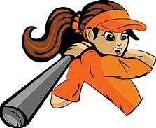 Image result for Girl Playing Softball Clip Art