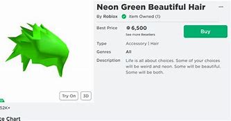 Image result for Neon Green Beautiful Hair Roblox