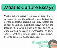 Image result for Culture Essay Example