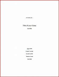 Image result for Essay Cover Page Format