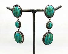 Image result for Elabrate Silver Turquoise Earrings