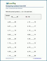Image result for Number Exercise for 1st Grade